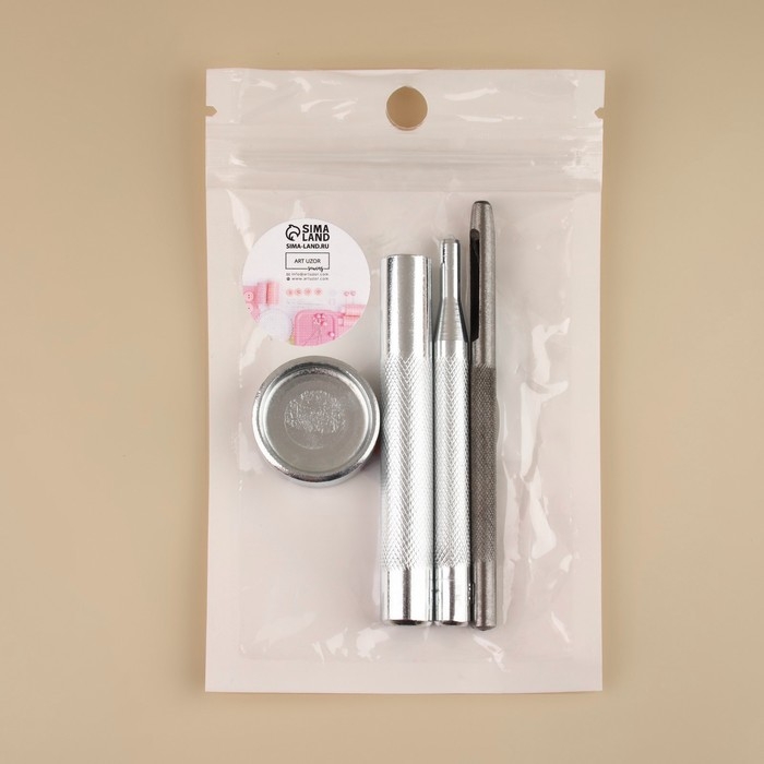 Набор инструментов для ручной установки S-образных кнопок, с колодцем, №831, d = 15 мм Набор инструментов для ручной установки S-образных кнопок, с колодцем, №831, d = 15 мм