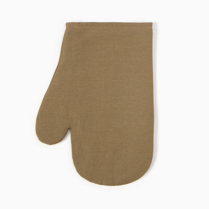Варежка-прихватка Этель ECO, цв. оливковый, 20х28 см, 70% хл, 30% лён, ватин 250 г/м2