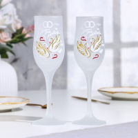 Набор свадебных бокалов &laquo;Совет да любовь&raquo; 200 мл, белый