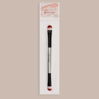 Кисть для макияжа, двусторонняя, 14 (&plusmn; 1) см, цвет чёрный/серебристый