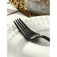 Вилка столовая из нержавеющей стали Magistro &laquo;Фолк&raquo;, h=22 см, цвет чёрный