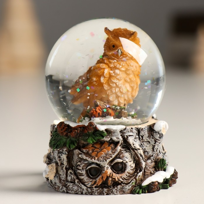 Сувенир полистоун водяной шар Сувенир полистоун водяной шар "Филин" 4,5х4,5х6,5 см