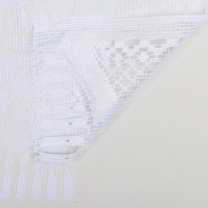 Тюль на кухню без шторной ленты, 170х160 см, цвет белый, 100% полиэстер