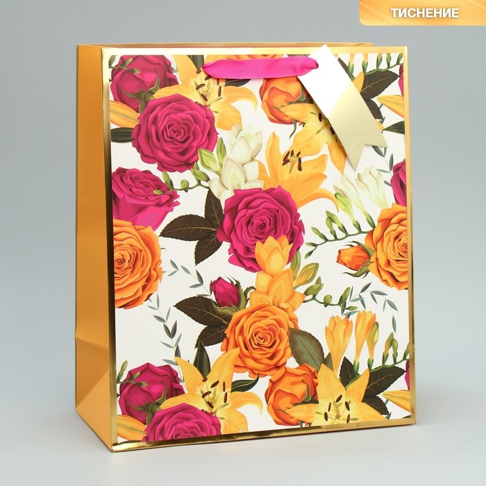 Пакет подарочный с шильдиком, упаковка, &laquo;На радость тебе&raquo;, 30.5 х 25 х 12.5 см