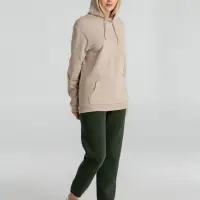 Толстовка с капюшоном унисекс Hoodie, бежевая, размер XS