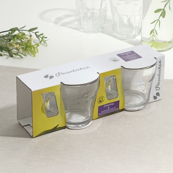 Набор кружек стеклянный &laquo;Крома&raquo;, 260 мл, 2 шт