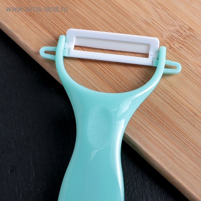 Набор кухонных принадлежностей &laquo;Клауд&raquo;, 3 предмета: 2 ножа, овощечистка из керамики, цвет голубой