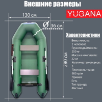 Лодка YUGANA 2800, цвет олива Лодка YUGANA 2800, цвет олива