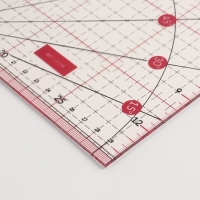 Линейка для квилтинга и пэчворка, с транспортиром, 30 × 15 см, цвет прозрачный/розовый Линейка для квилтинга и пэчворка, с транспортиром, 30 × 15 см, цвет прозрачный/розовый