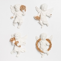 Декорация настенная панно "Ангелочки" 4 штуки 20.5 x 14.5 x 5.5 см, белый с золотом Декорация настенная панно "Ангелочки" 4 штуки 20.5 x 14.5 x 5.5 см, белый с золотом