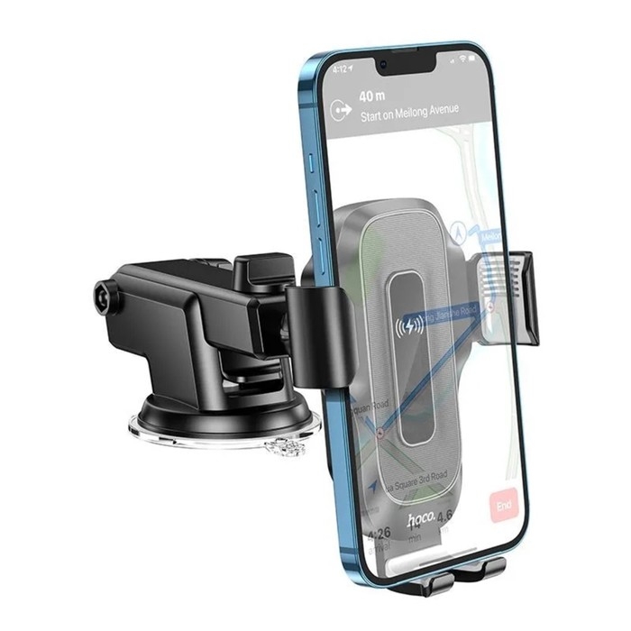 Автомобильный держатель Hoco HW3, беспроводная зарядка, 15 Вт, для 4.5-7.0 дюймов, чёрный Автомобильный держатель Hoco HW3, беспроводная зарядка, 15 Вт, для 4.5-7.0 дюймов, чёрный