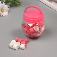 Клейкая лента пластик в банке "Белый и коралл" н-р 40 шт 1,2 см, дл. 0,9 м 7х7х9 см Клейкая лента пластик в банке "Белый и коралл" н-р 40 шт 1,2 см, дл. 0,9 м 7х7х9 см