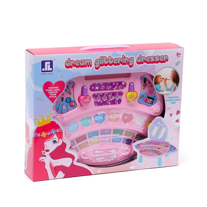 Набор косметики для девочки Набор косметики для девочки "Сверкающая мечта", столик с зеркалом
