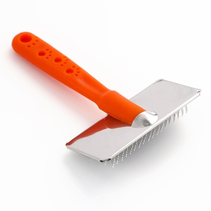 Пуходерка Пуходерка "Лапки" средняя с каплями, 9 х 12 см, оранжевая