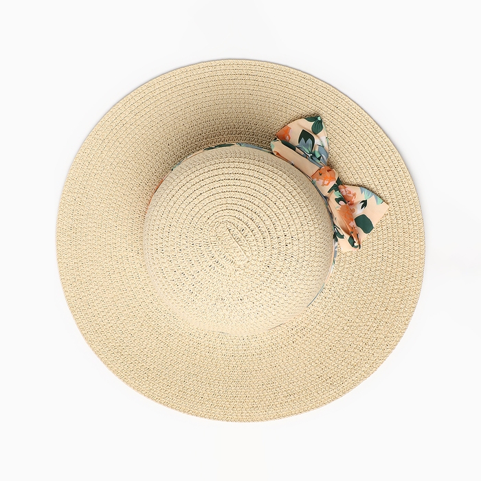 Шляпа для девочки, цвет бежевый, размер 52 Шляпа для девочки, цвет бежевый, размер 52