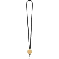 Шнурок для бейджа Tube Wood, черный