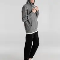 Толстовка с капюшоном унисекс King, темно-серый меланж, размер S