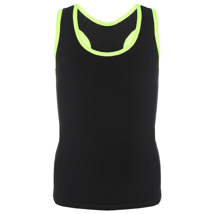 Майка-борцовка для гимнастики и танцев Grace Dance, р. 44, цвет чёрный/лайм