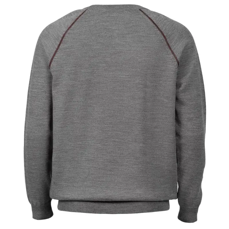 Джемпер Stitch с контрастной отделкой, серый с бордовым, размер XL Джемпер Stitch с контрастной отделкой, серый с бордовым, размер XL