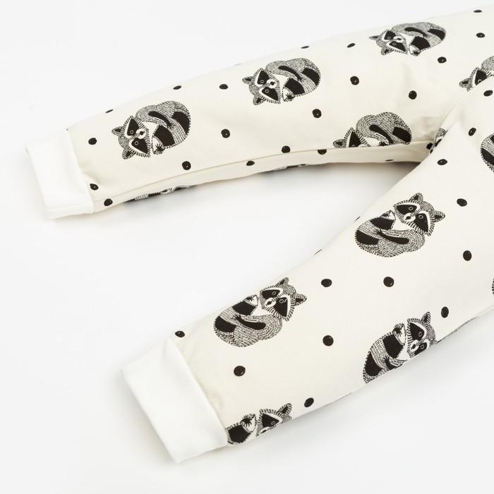 Комплект: толстовка и брюки Крошка Я &laquo;Еноты&raquo;, цвет белый, рост 86-92 см