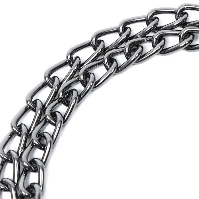 Ошейник - полуудавка металлический двухрядный, 40 см, толщина проволоки 2 мм, черный Ошейник - полуудавка металлический двухрядный, 40 см, толщина проволоки 2 мм, черный