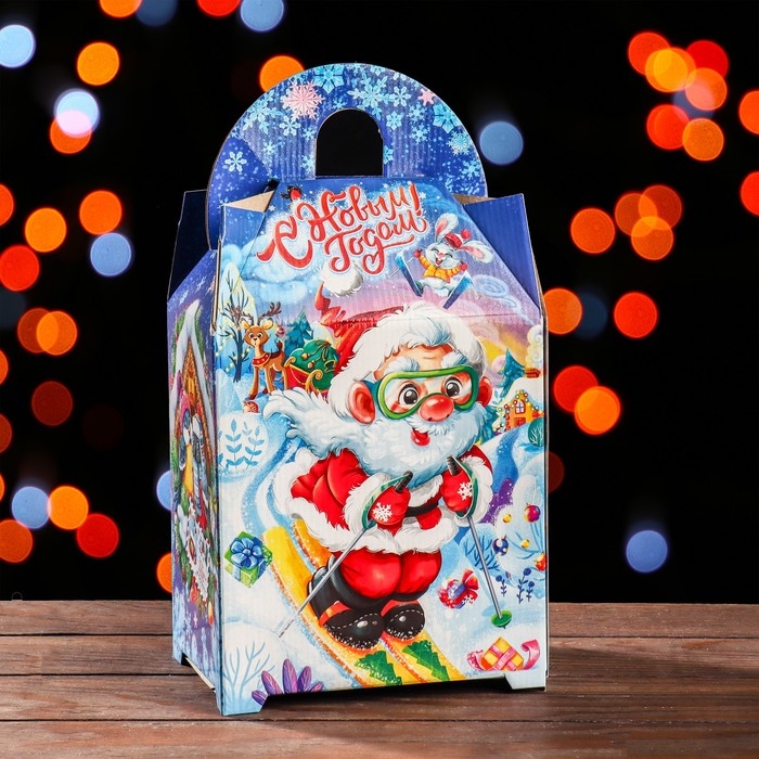 Новый год. Подарочная коробка "Ларец" 18,5 х 14 х 36 см.