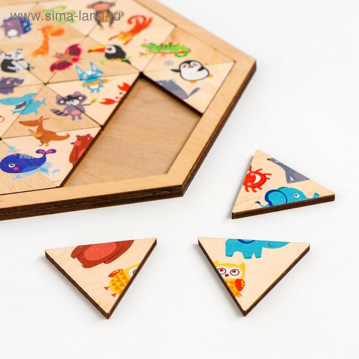 Пазл деревянный «Весёлый зоопарк» (Занимательные треугольники) Пазл деревянный «Весёлый зоопарк» (Занимательные треугольники)