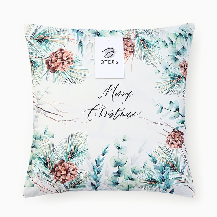 Новый год. Чехол на подушку Этель Новый год. Чехол на подушку Этель "Merry Christmas" 40х40 см, 100% п/э, велюр