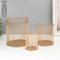 Подсвечник металл на 1 свечу "Нимбус" набор 3 шт золото 8х10, 12х13, 15х17 см Подсвечник металл на 1 свечу "Нимбус" набор 3 шт золото 8х10, 12х13, 15х17 см