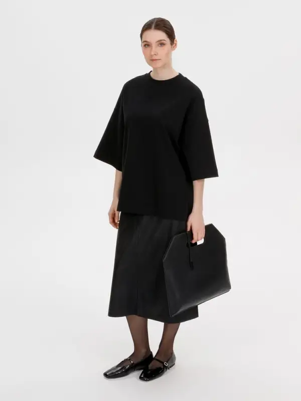 Футболка оверсайз Big boss, черная, размер XS/S