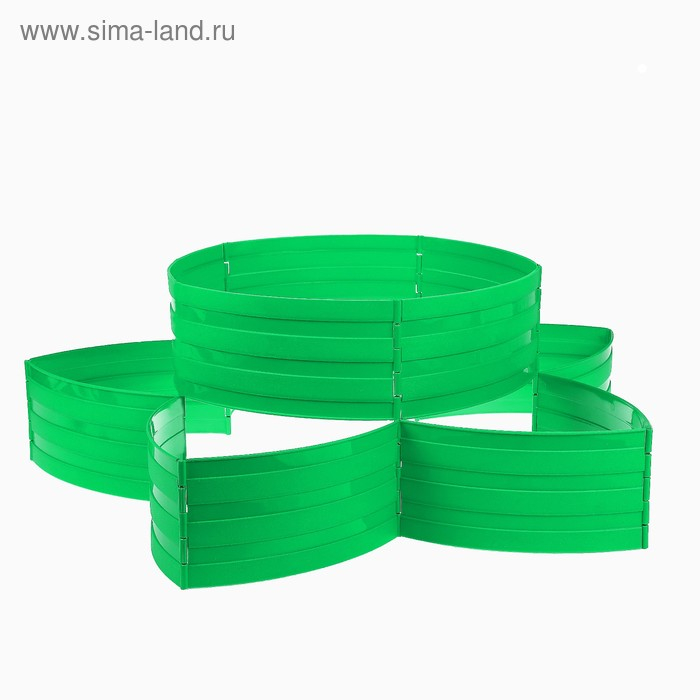 Клумба пластиковая, 15 &times; 540 см, 18 секций, зелёная, &laquo;Конструктор&raquo;