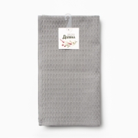 Набор кух.полотенец "Доляна" тёмно-серый 35х60см-3шт., 100% хл, вафля, 220 гр/м2