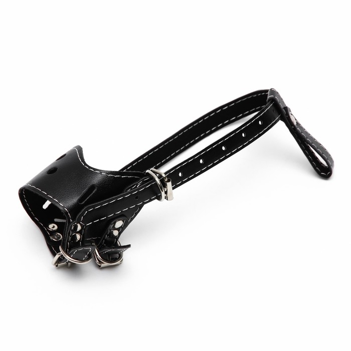 Намордник из прессованной кожи регулируемый, №1, ДН 4,5 см, ОМ 13-20 см, чёрный Намордник из прессованной кожи регулируемый, №1, ДН 4,5 см, ОМ 13-20 см, чёрный