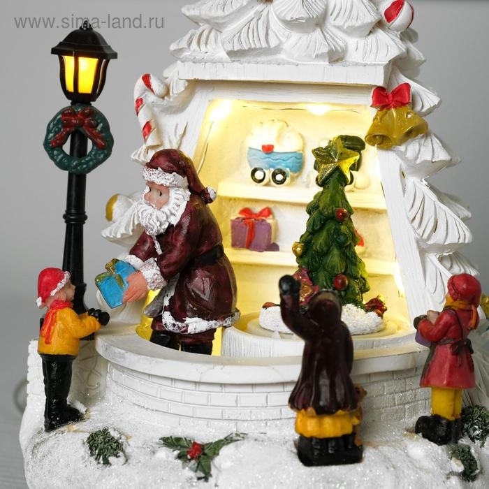 Светодиодная фигура &laquo;Ёлка&raquo; 10 &times; 23 &times; 10 см, полистоун, батарейки ААх3 (не в комплекте), USB, свечение тёплое белое