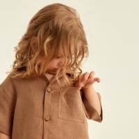 Костюм детский домашний (рубашка и шорты) SL HOME р 32 (110-116), кофейный