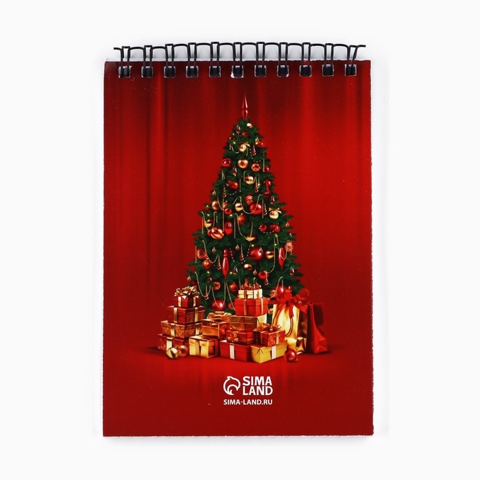 Подарочный набор новогодний блокнот А6, 40 л и фигурная свеча &laquo;Счастья в Новом году!&raquo;