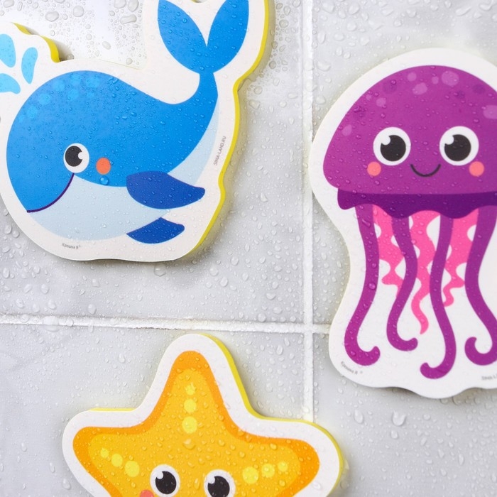 Набор стикеров EVA для ванны«Морские жители», 3 шт, Крошка Я Набор стикеров EVA для ванны«Морские жители», 3 шт, Крошка Я