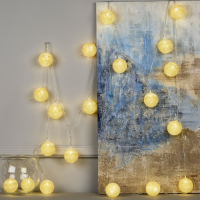 Гирлянда &laquo;Нить&raquo; 5 м с насадками &laquo;Клубки золотистые&raquo;, IP20, прозрачная нить, 20 LED, свечение тёплое белое, 220 В