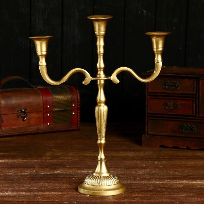 Подсвечник Подсвечник "Асгард" алюминий, на 3 свечи 27х10х35 см