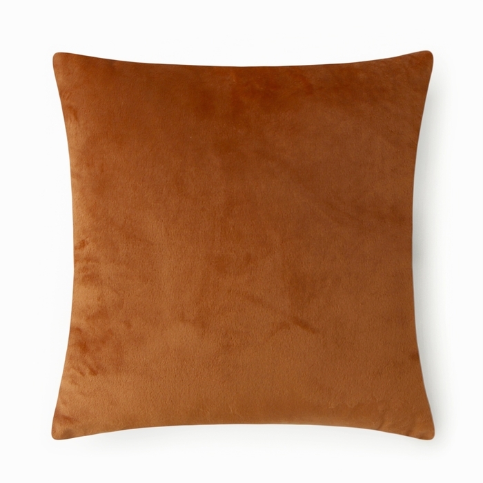 Подушка с вышивкой на молнии, 35х35см, плюш, пэ100%