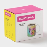 Кружка - хамелеон керамическая Доляна &laquo;Колибри&raquo;, 350 мл, цвет белый