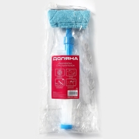 Щётка для окон с распылителем Доляна, длина 42 см, водосгон 14 см, насадка микрофибра 14&times;5 см, цвет голубой