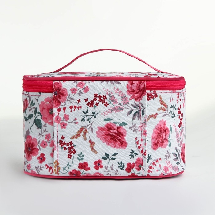 Косметичка на молнии, цвет белый/розовый Косметичка на молнии, цвет белый/розовый