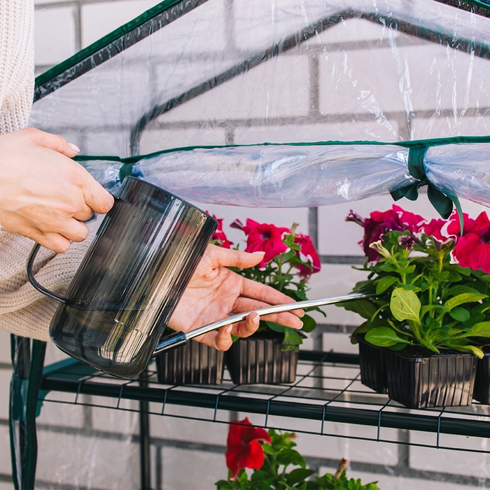 Парник-стеллаж, 4 полки, 125 &times; 70 &times; 30 см, металлический каркас d = 16 мм, чехол плёнка 80 мкм, Greengo