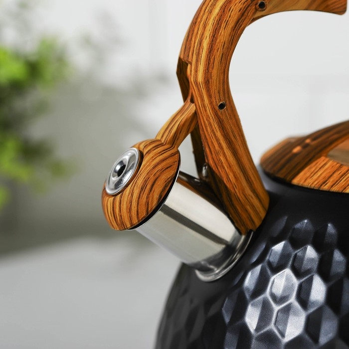 Чайник со свистком из нержавеющей стали Magistro Heat, 3 л, ТРС, индукция, ручка soft-touch, цвет чёрный Чайник со свистком из нержавеющей стали Magistro Heat, 3 л, ТРС, индукция, ручка soft-touch, цвет чёрный