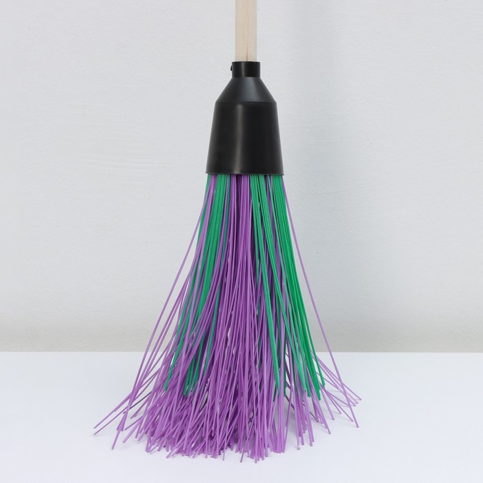 Метла полипропиленовая, круглая, наборная &laquo;Стандарт&raquo;, с черенком, 4 кольца, цвет МИКС