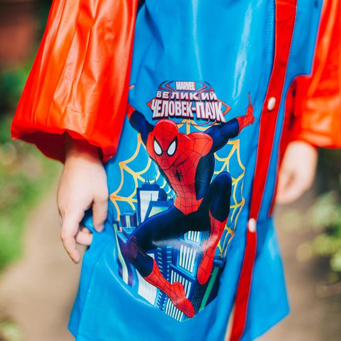 Дождевик детский, размер L, 110-120 см , Человек-паук