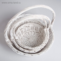 Набор корзин, 3 шт, 39&times;14/40 см,  30&times;12/35 см, 25&times;10/30 см, белый,  ива