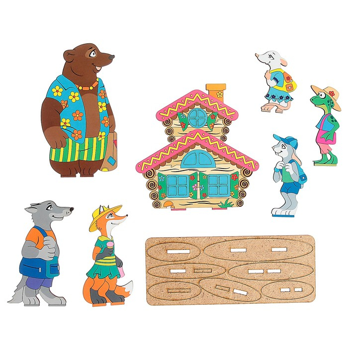 Кукольный театр сказки на столе «Теремок», высота фигурок: 4-12 см, толщина: 3 мм Кукольный театр сказки на столе «Теремок», высота фигурок: 4-12 см, толщина: 3 мм