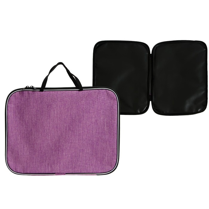 Папка с ручками текстильная А4, Calligrata Папка с ручками текстильная А4, Calligrata "Офис", для бумаг, для офиса, нейлон 600D, лён, фиолетовая, ПМ/1, 350 х 270 х 20 мм